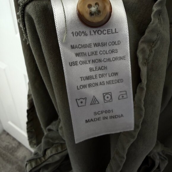 Quince Tencel Rib Knit Dark Olive Mini Flare Dress Small Boho Euro Parisian - Picture 7 of 8